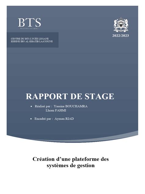 Rapport De Stage Final Version Pdf Php Informatique