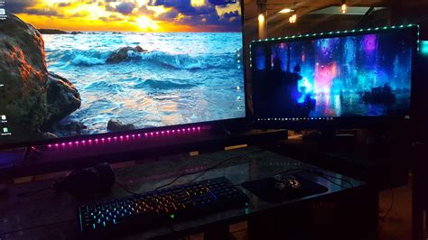 Gaming Pc Setup With A 55 Tv And 36 Tv Gaming