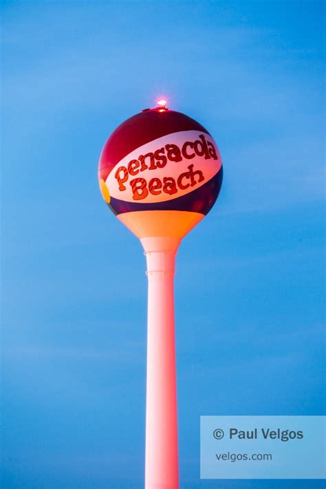 Pensacola Beach Art Beach Ball Water Tower Large Canvas Etsy