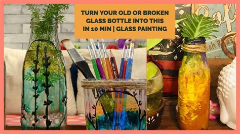 EASY BOTTLE PAINTING IDEAS FOR BEGINNERS| DIY GLASS ...