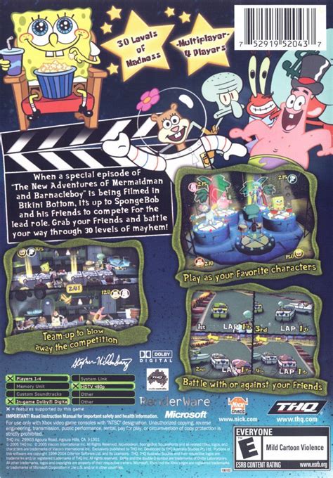 Spongebob Squarepants Lights Camera Pants Box Shot For Gamecube