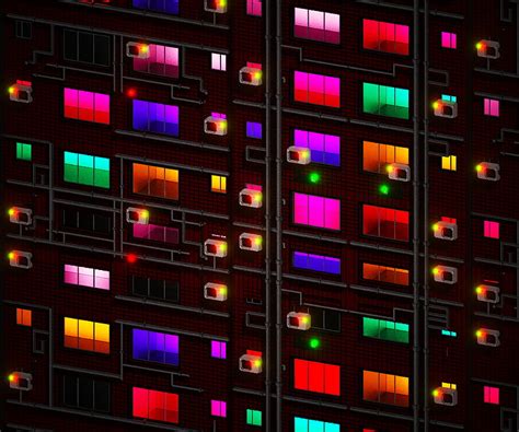 Building Facade Windows Colorful Light Hd Wallpaper Peakpx