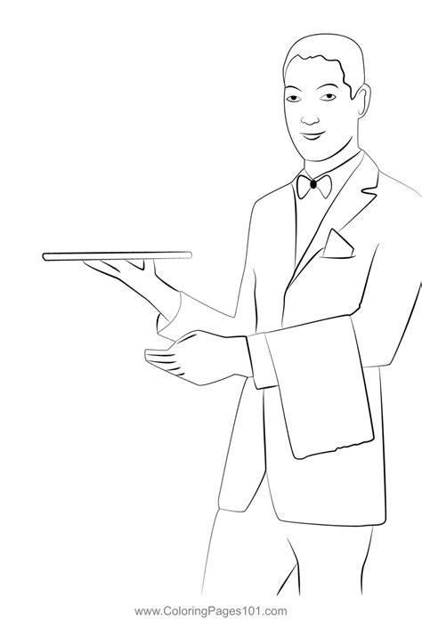 Waiter 2 Coloring Page For Kids Free Waiters Printable Coloring Pages