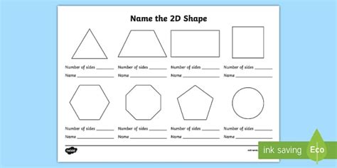 Name The 2d Shape Worksheet Names Of Shapes 2d Activity