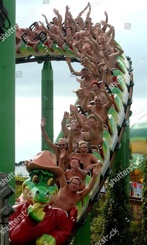 Participants Waving Rollercoaster Editorial Stock Photo Stock Image