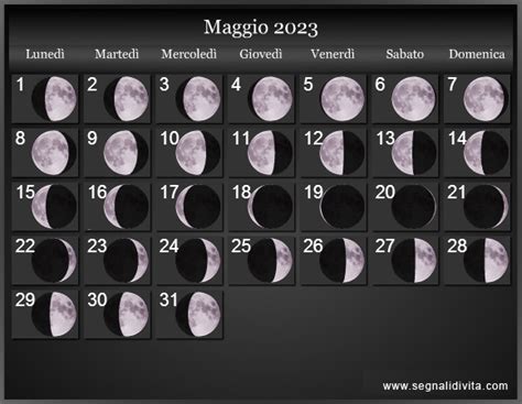 Calendario Lunare 2023 Fasi Lunari