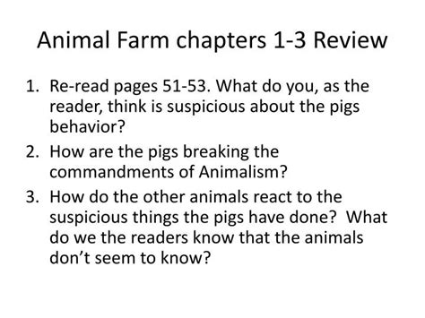 Ppt Animal Farm Chapters 1 3 Review Powerpoint Presentation Free