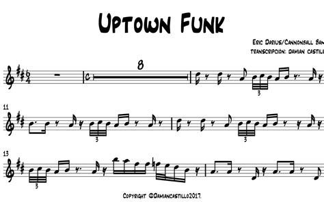 Uptown Funk Eric Darius Sax Alto Transcription哔哩哔哩bilibili