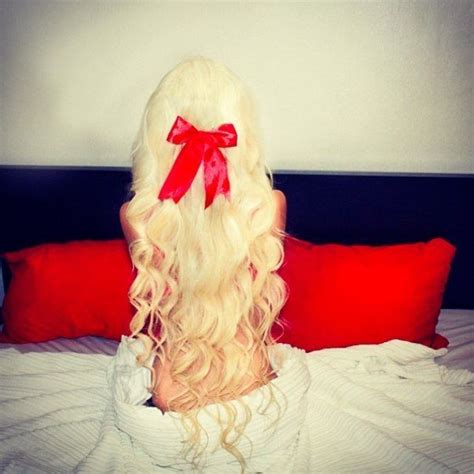 satanic barbie doll long hair styles red hair bow blonde hair