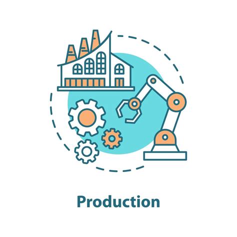 Production Concept Icon Manufacturing Industrial Sector Idea Thin