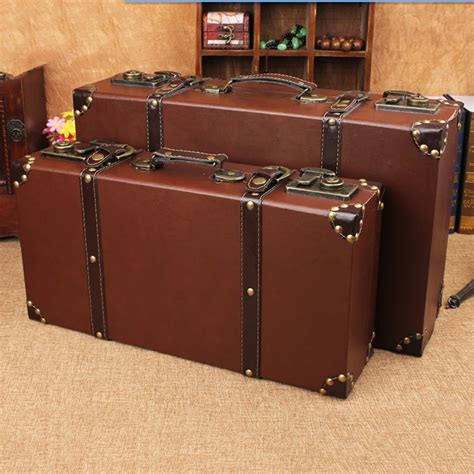 In Stock Retro Style Leather Luggage Suitcase Luggage Box Luggage Sets