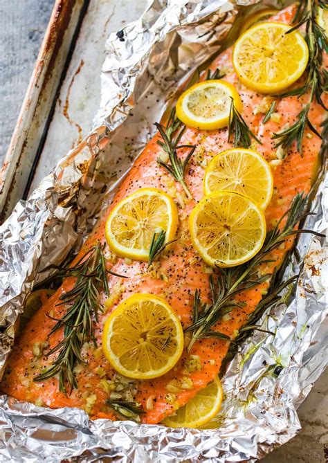 This baked salmon recipe is simple as heck to prepare, and you can enjoy the salmon as is, with i find that oven baked salmon cooks best at higher temperatures for less time. Baked Salmon in Foil | Easy, Healthy Recipe