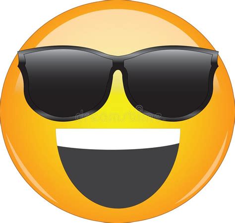 Cool Happy Grin Yellow Emoji Smiling Yellow Face Emoticon Wearing