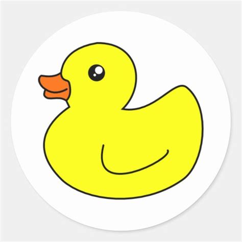 Yellow Rubber Duck Classic Round Sticker Zazzle