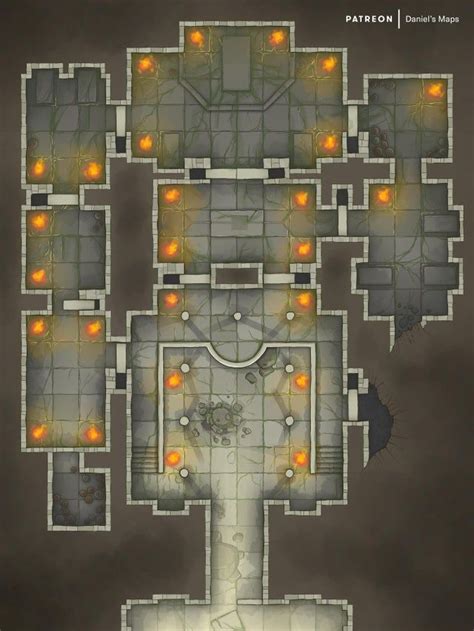 The Forgotten Tomb 18x24 Battlemaps Dungeon Maps Fantasy Map