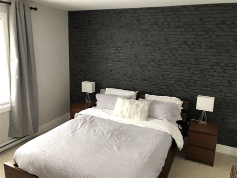 50 delightful and cozy bedrooms with brick walls. Bedroom black brick wallpaper | Brick wallpaper bedroom ...
