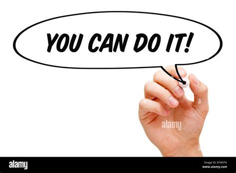 Hand Drawing You Can Do It Speech Bubble Motivational Concept With
