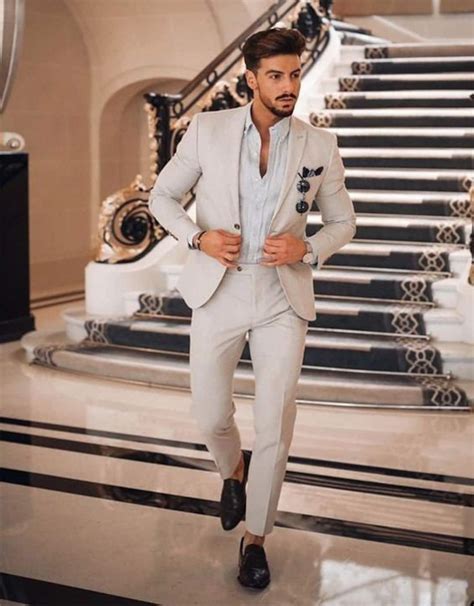 Men Off White Suit Summer Suit Piece Suits Men Wedding Etsy UK