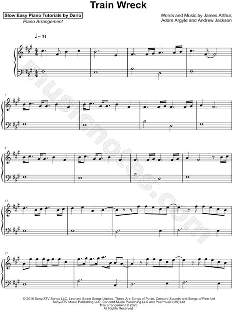 Dario D Aversa Train Wreck Slow Easy Piano Tutorial Sheet Music Piano Solo In F Minor