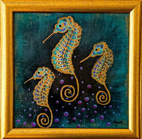 Seahorses Painting By Boole Art Saatchi Art