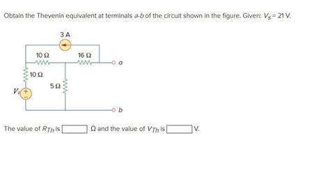 Solved Obtain The Thevenin Equivalent At Terminals A B Of