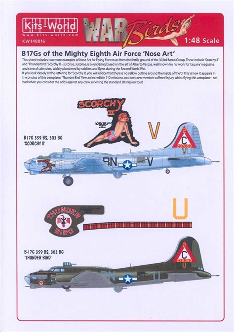 Kits World Decals 148 B 17g Flying Fortress Nose Art
