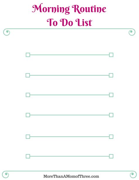 Morning Routine Free Printable Checklist More Than A