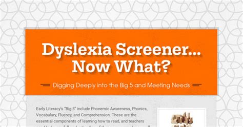 Dyslexia Screener Now What Smore Newsletters For Education