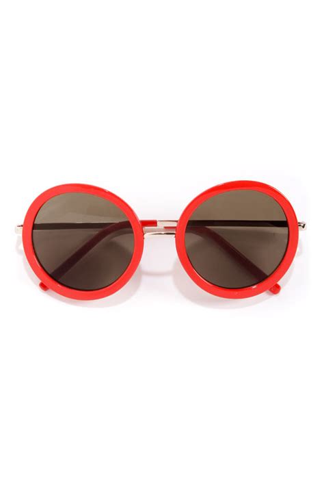 cute red sunglasses round sunglasses retro sunglasses 9 00 lulus