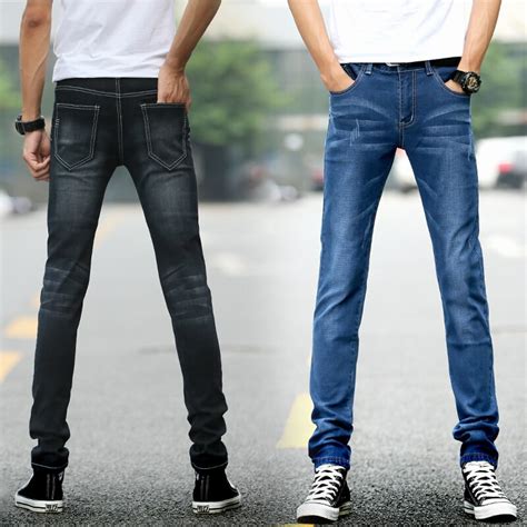 Trendy Mens Jeans High Quality Pocket Design Black Casual Skinny Men