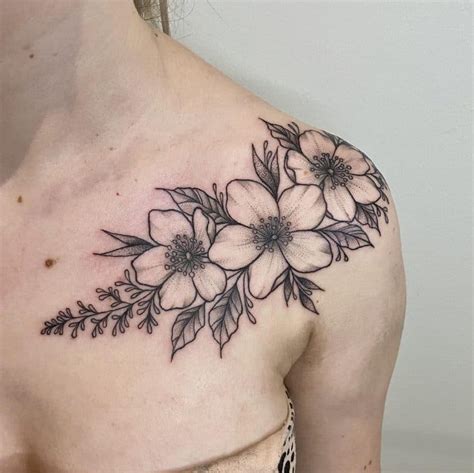 Top 43 Best Flower Shoulder Tattoo Ideas 2021 Inspiration Guide