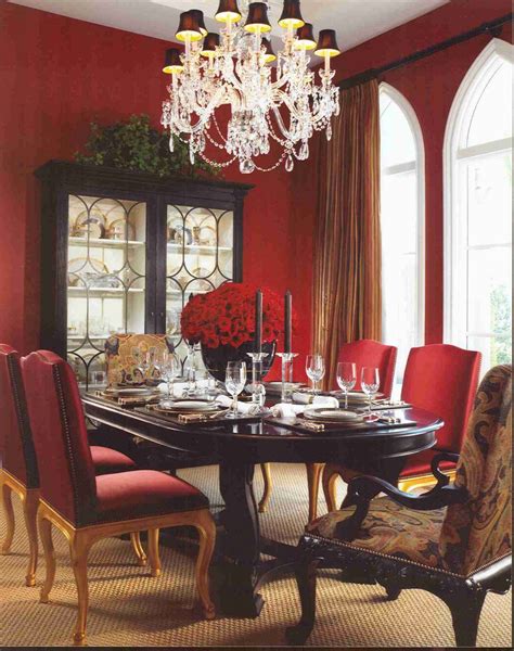 Incredible Dark Red Dining Room For Small Room Home Decorating Ideas