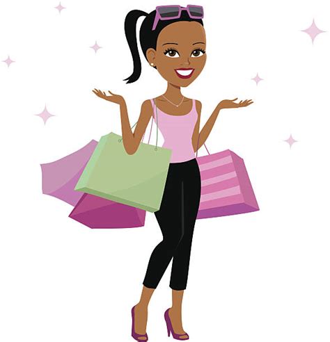 Royalty Free African American Shopping Clip Art Vector Images