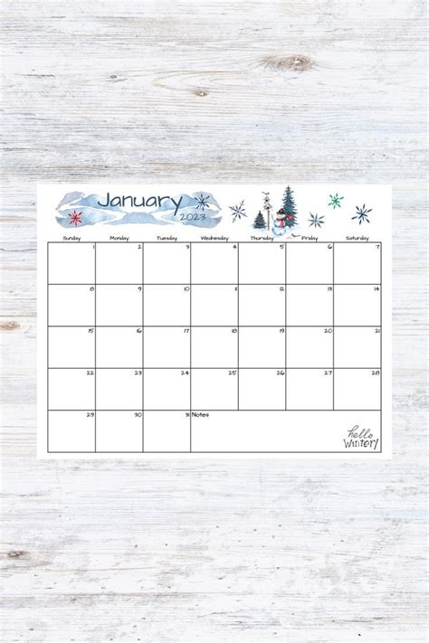 Fillable Editable January Calendar January 2023 Calendar Etsy Artofit