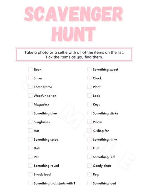 Scavenger Hunt For Teenagers Free Printables For 2022 Parties Made