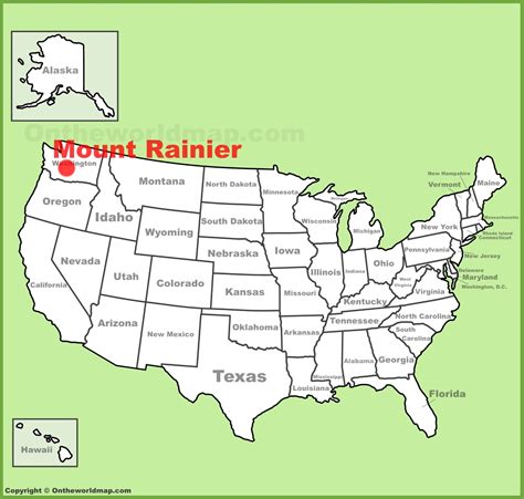 Mount Rainier Location On The Us Map