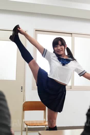 Aika Hoshino Asian Flexible Takes Uniform Off And Sucks Boner Sexy