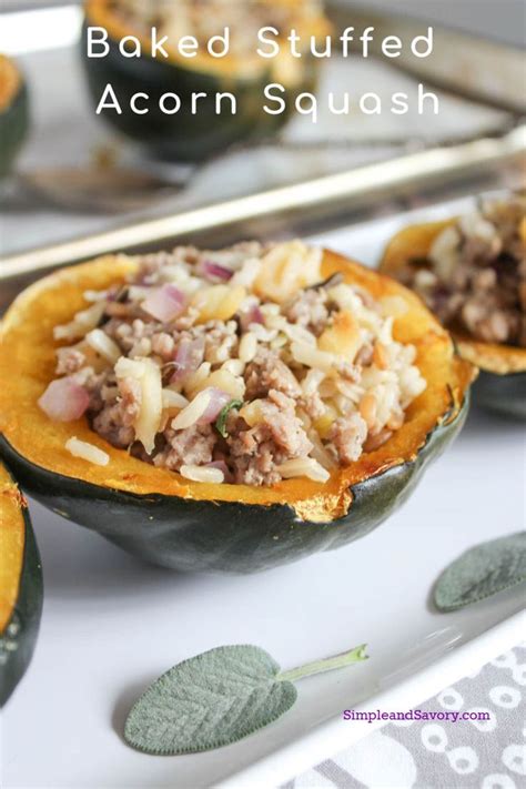 Baked Stuffed Acorn Squash With Sausage And Apples Recipe Filling
