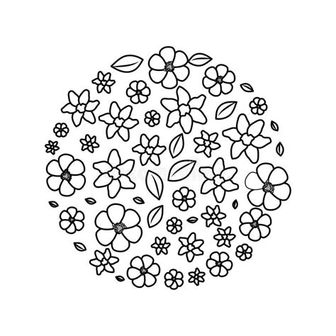 Beautiful Flowers Circular Pattern Stock Vector Illustration Of