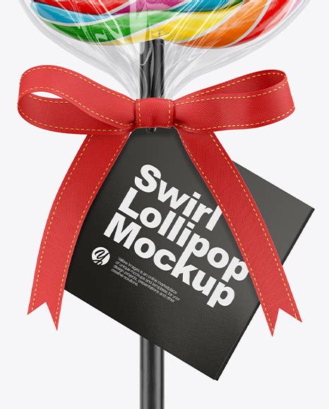 Download Swirl Lollipop with Bow and Label Mockup in Packaging ...