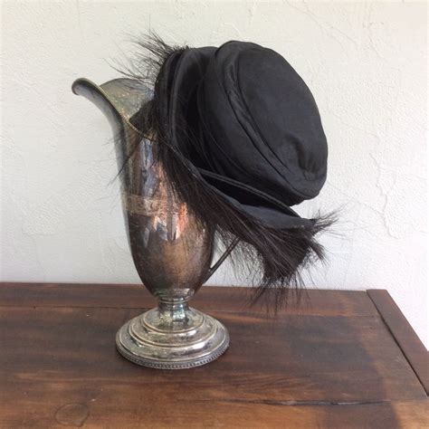 Gorgeous Antique Edwardian Black Silk And Velvet Hat Etsy Gorgeous