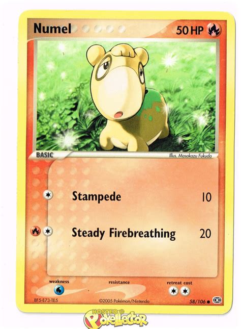 Numel Ex Emerald 58 Pokemon Card