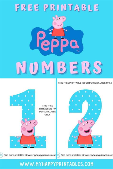 Free Printable Peppa Pig Numbers My Happy Printables