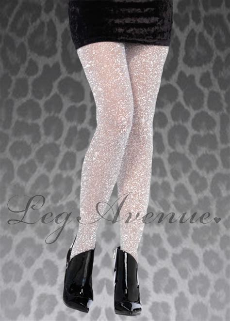 Ladies Leg Avenue Silver Lurex Sparkle Tights
