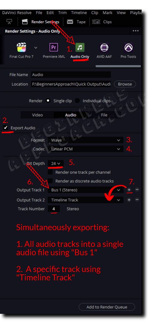 Davinci Resolve Export Multiple Audio Tracks Use This Setting