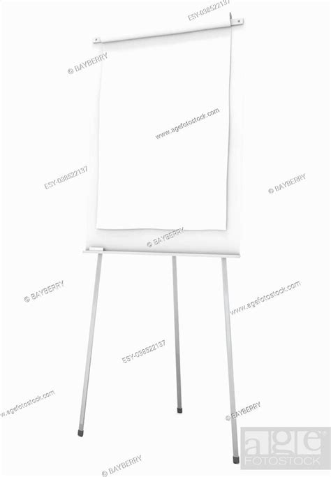 Blank Flip Chart Against A White Background Stock Photo Picture And