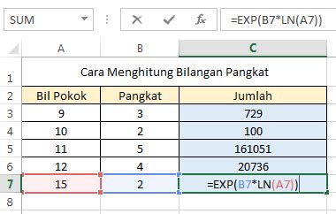Menghitung Bilangan Pangkat Dan Akar Pada Microsoft Excel Warung Internet