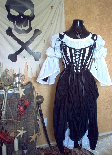 Complete Pirate Costume With Striped Bodice Skirt And Bloomers Etsy