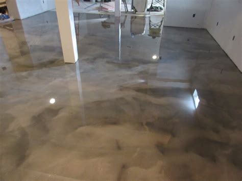 Epoxy Floor Basement Remodel Metallic Marble