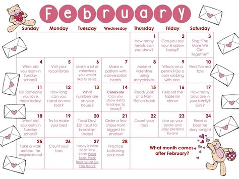 February Play And Learn Calendar Learning Little Learners Problem Solving